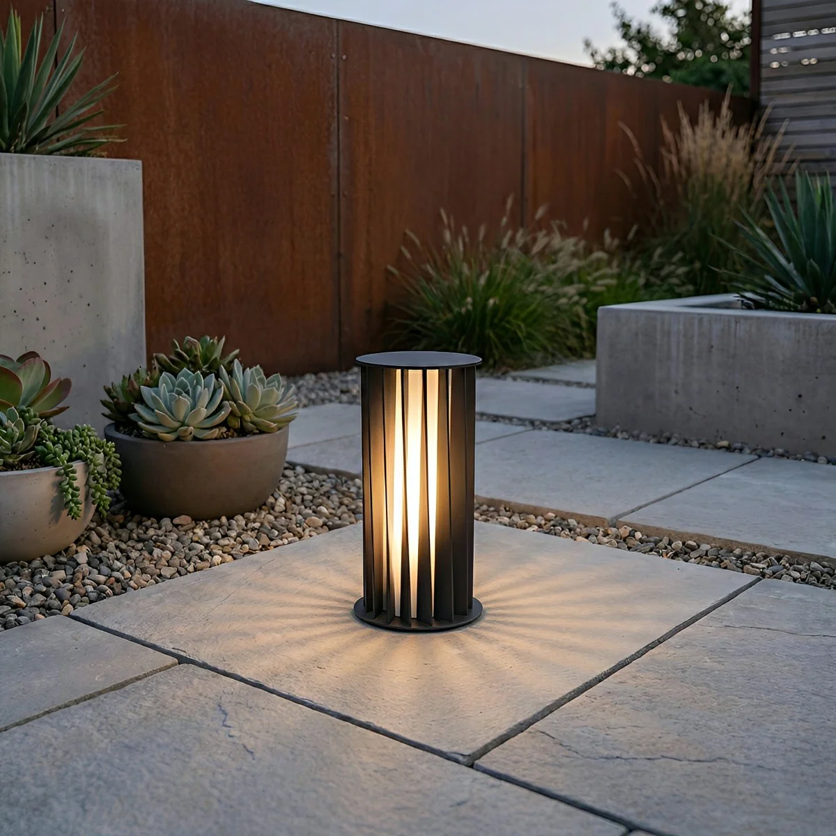 Creative Cylindrical LED Waterproof Black Modern Pathway Light Walkway Floor Lamp - Image 8