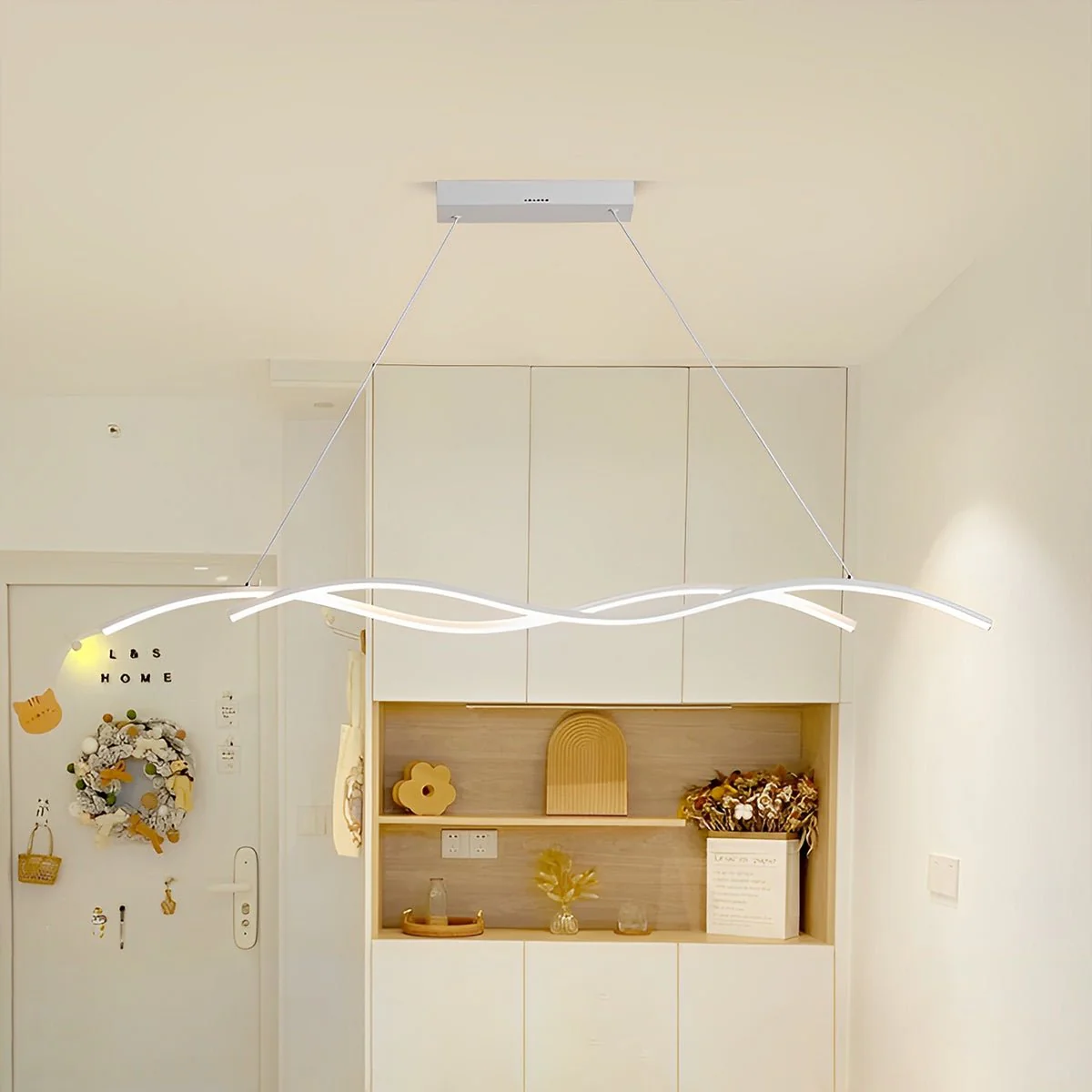 Double Wavy Minimalist LED Creative Modern Chandelier Light - Image 4