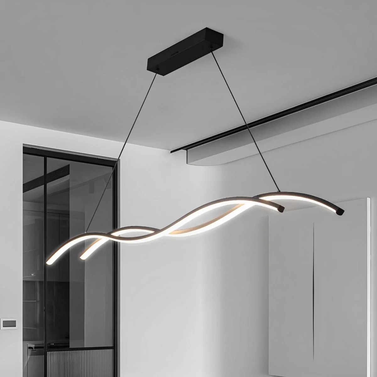 Double Wavy Minimalist LED Creative Modern Chandelier Light - Image 5