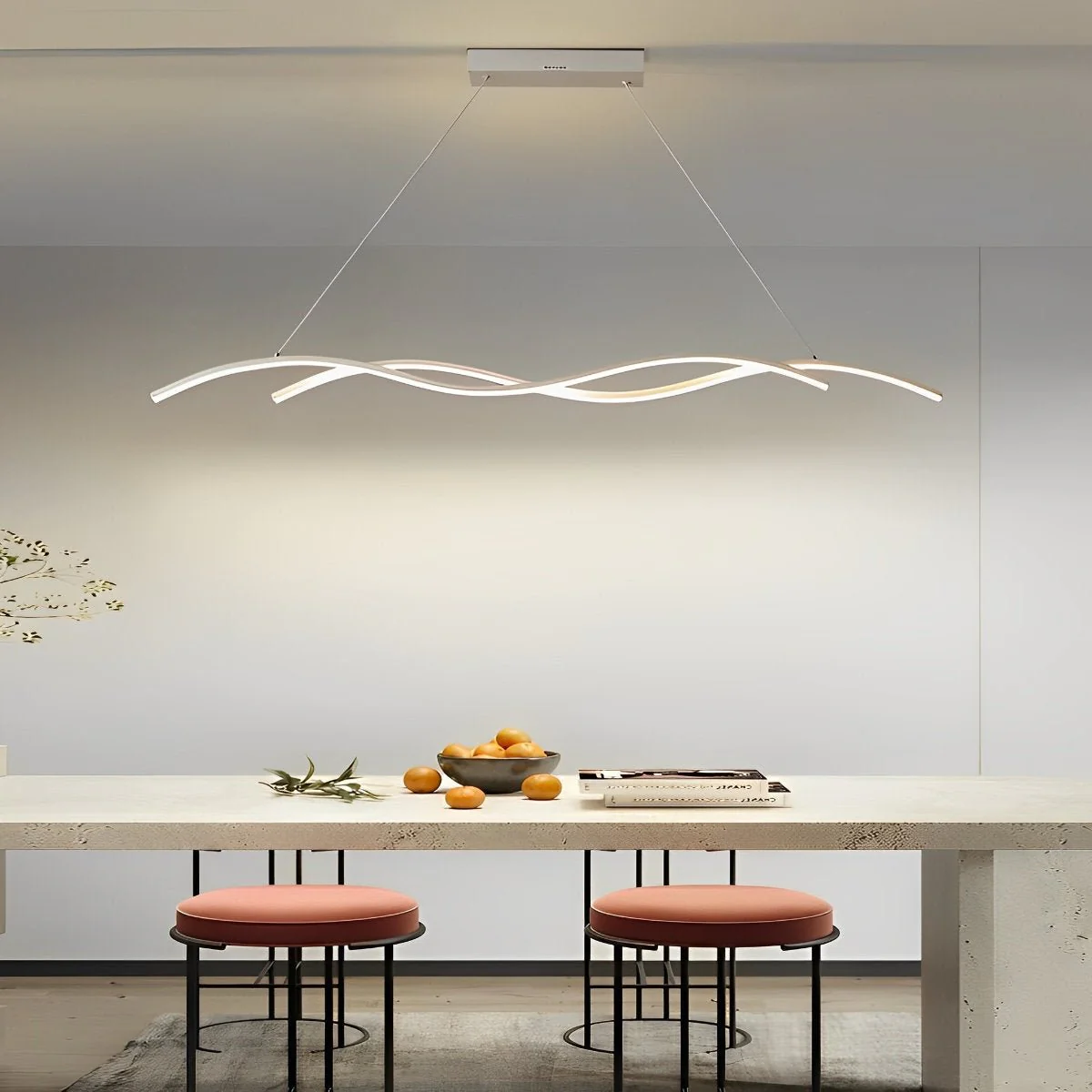 Double Wavy Minimalist LED Creative Modern Chandelier Light - Image 6