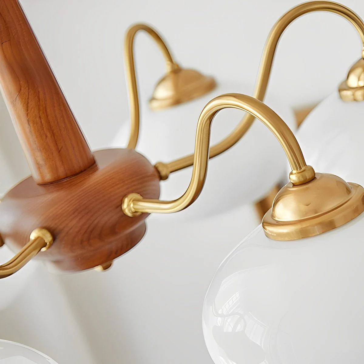 Nordic Glass Wood Metal Chandelier Hanging Lights - Image 6