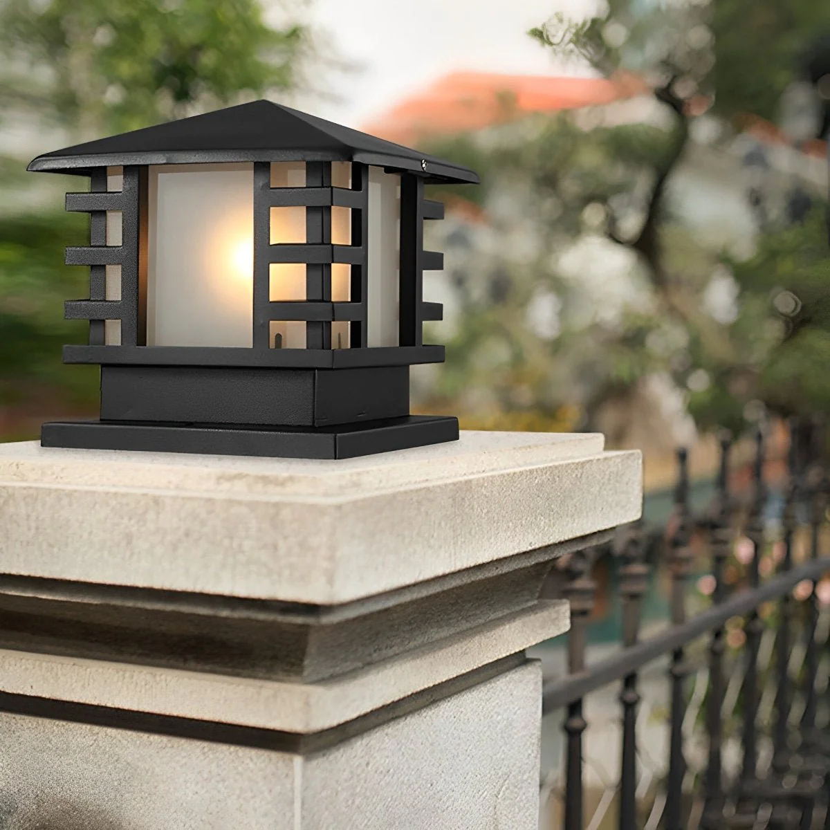 Retro Column LED Antique Garden Waterproof Courtyard Stigma Lamp - Image 6