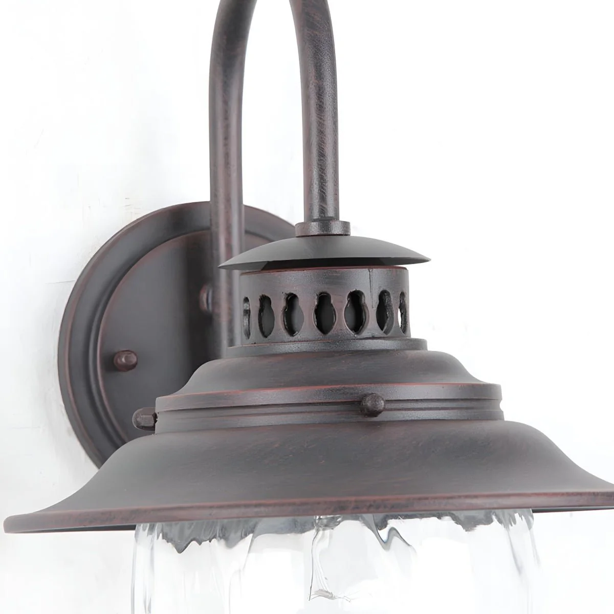 Farmhouse Waterproof Black Horn LED Outdoor Wall Light - Image 5