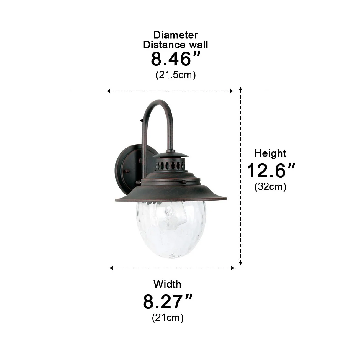 Farmhouse Waterproof Black Horn LED Outdoor Wall Light - Image 7