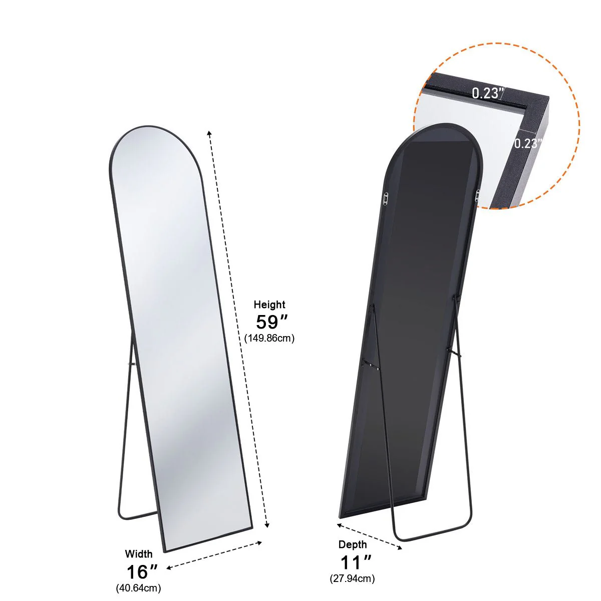 Modern Full Body Standing Floor Mirror Wall Mirror with Stand - Image 10
