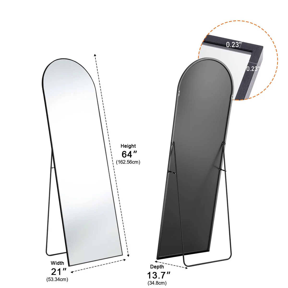 Modern Full Body Standing Floor Mirror Wall Mirror with Stand - Image 11