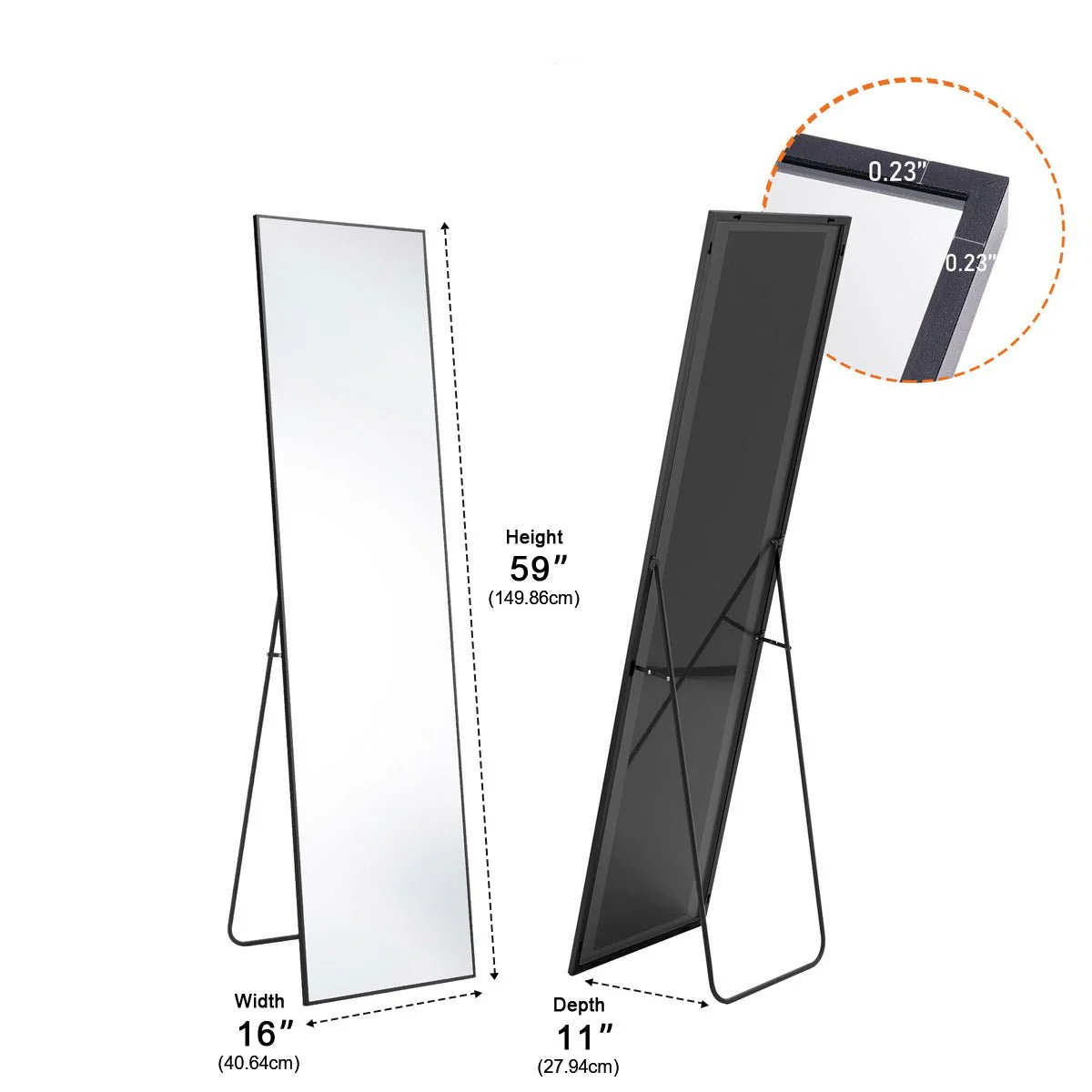 Modern Full Body Standing Floor Mirror Wall Mirror with Stand - Image 12