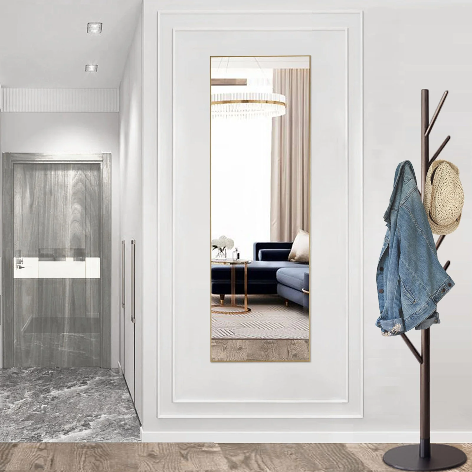 Modern Full Body Standing Floor Mirror Wall Mirror with Stand - Image 14