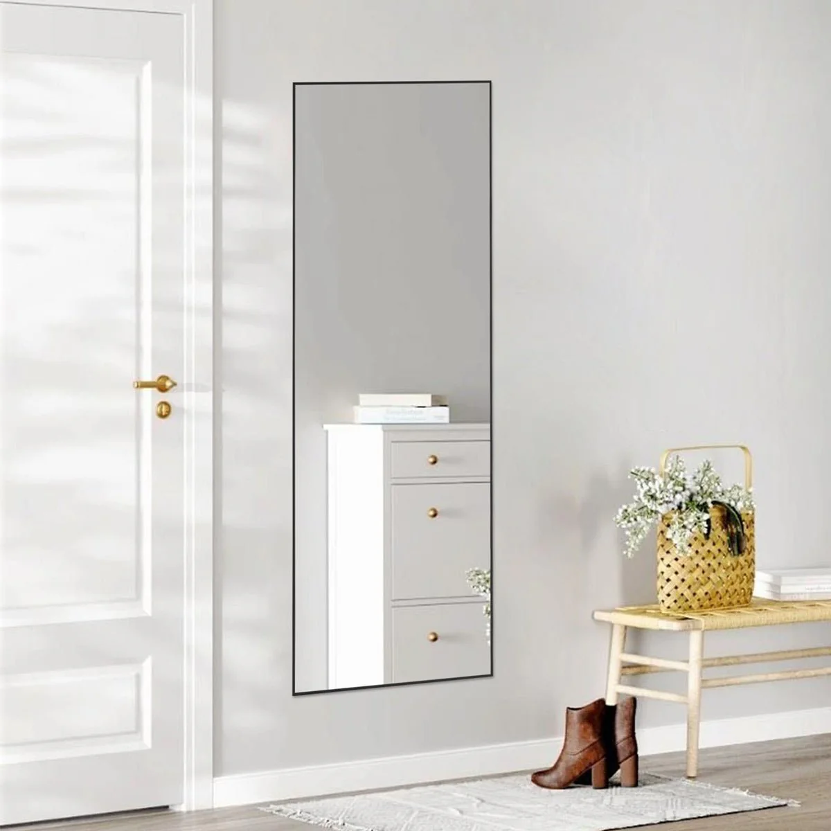 Modern Full Body Standing Floor Mirror Wall Mirror with Stand - Image 7