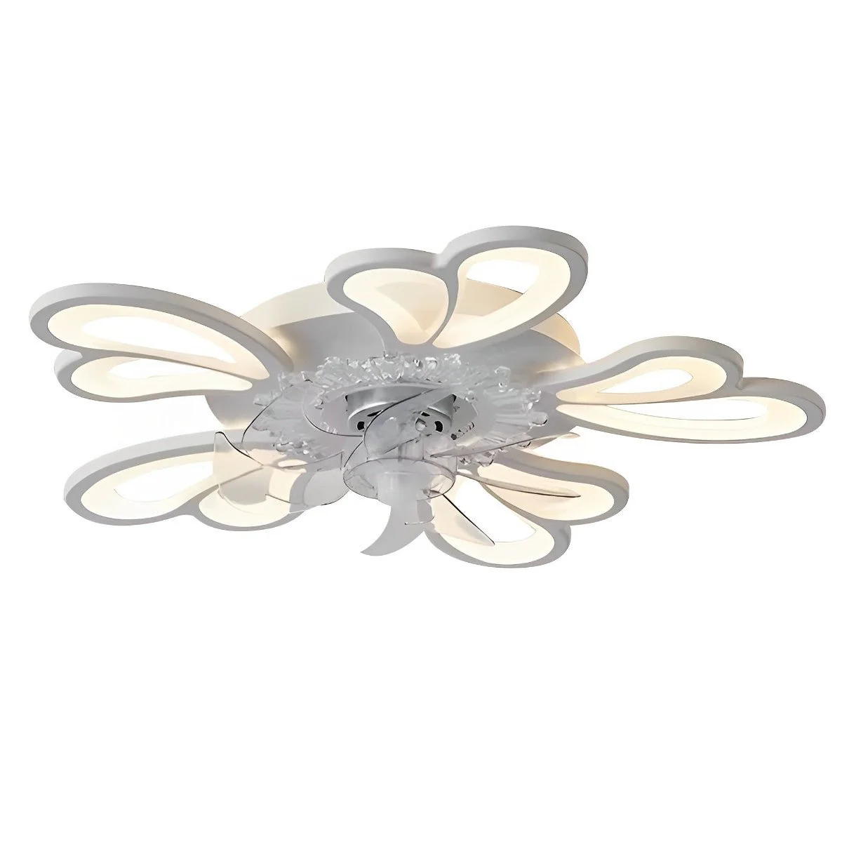 Creative Flower Shaped DC Motor LED Ceiling Fan Lights Chandelier - Image 10