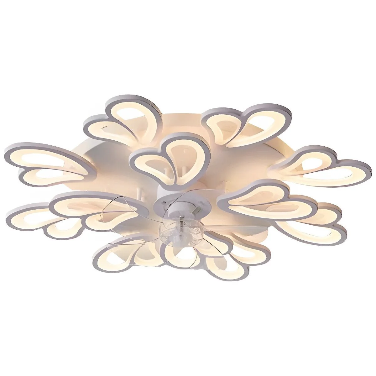 Creative Flower Shaped DC Motor LED Ceiling Fan Lights Chandelier - Image 14