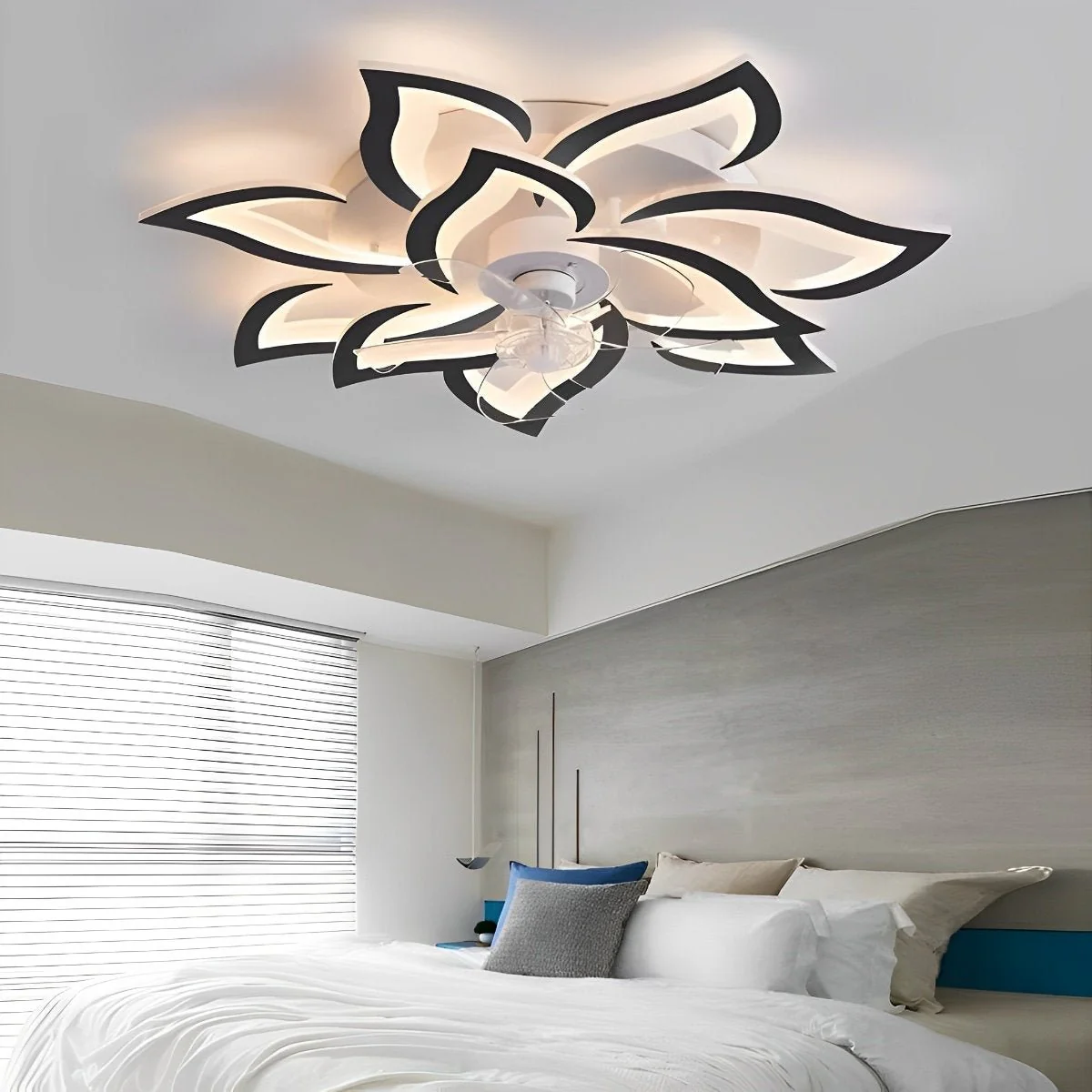 Creative Flower Shaped DC Motor LED Ceiling Fan Lights Chandelier - Image 4
