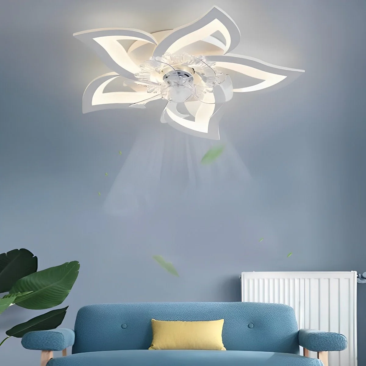 Creative Flower Shaped DC Motor LED Ceiling Fan Lights Chandelier - Image 8