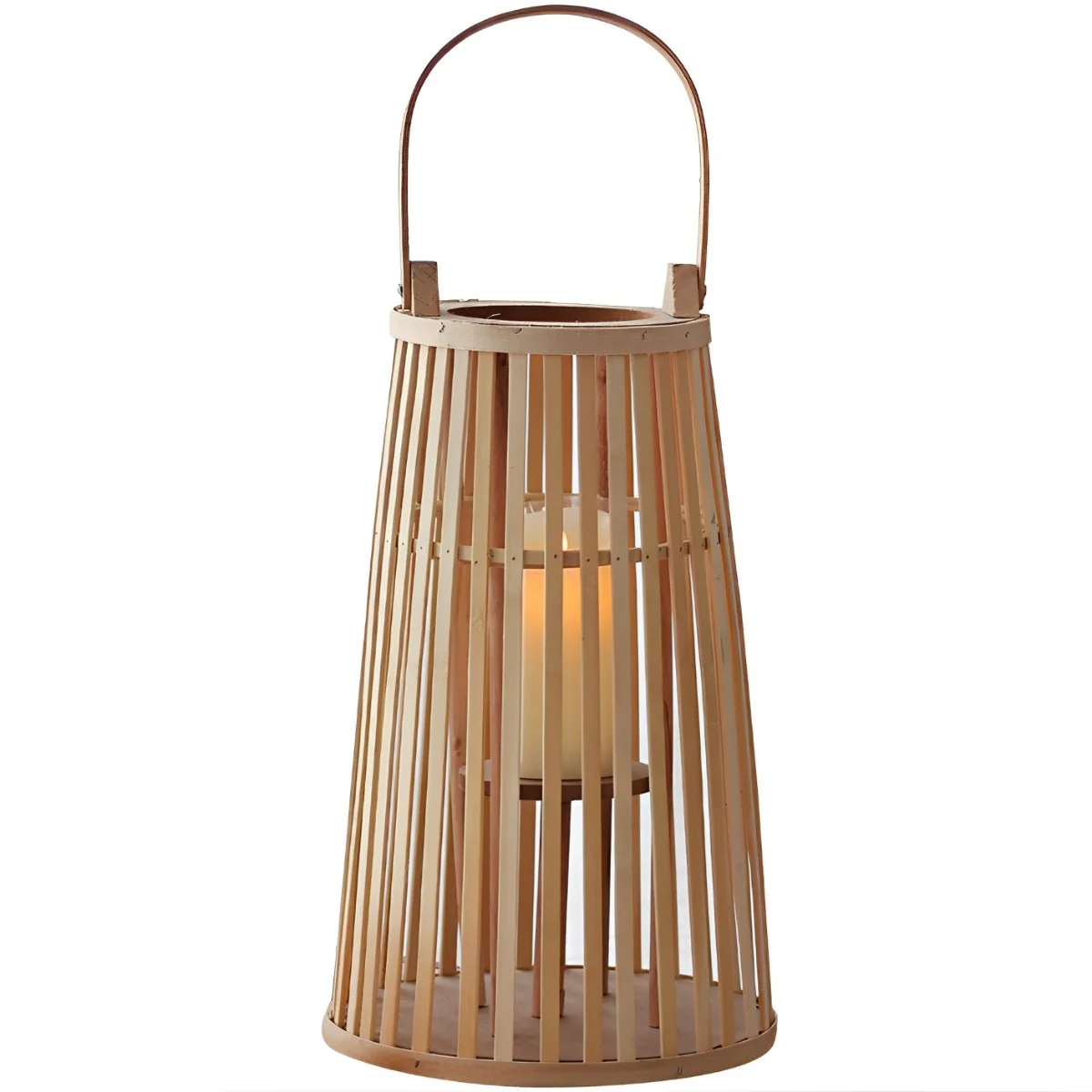 Handmade Bamboo Rattan LED Candle Lantern - Image 7