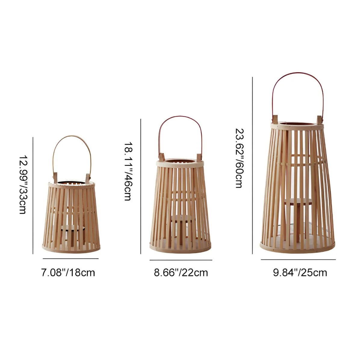 Handmade Bamboo Rattan LED Candle Lantern - Image 8