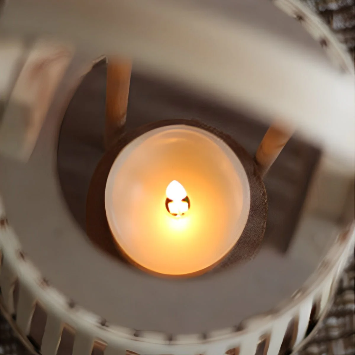 Handmade Bamboo Rattan LED Candle Lantern - Image 9