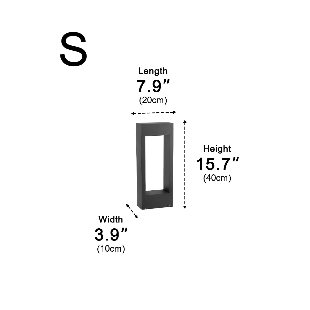 Hollow Square Waterproof LED Black Modern Outdoor Lawn Light Post Lights - Image 7