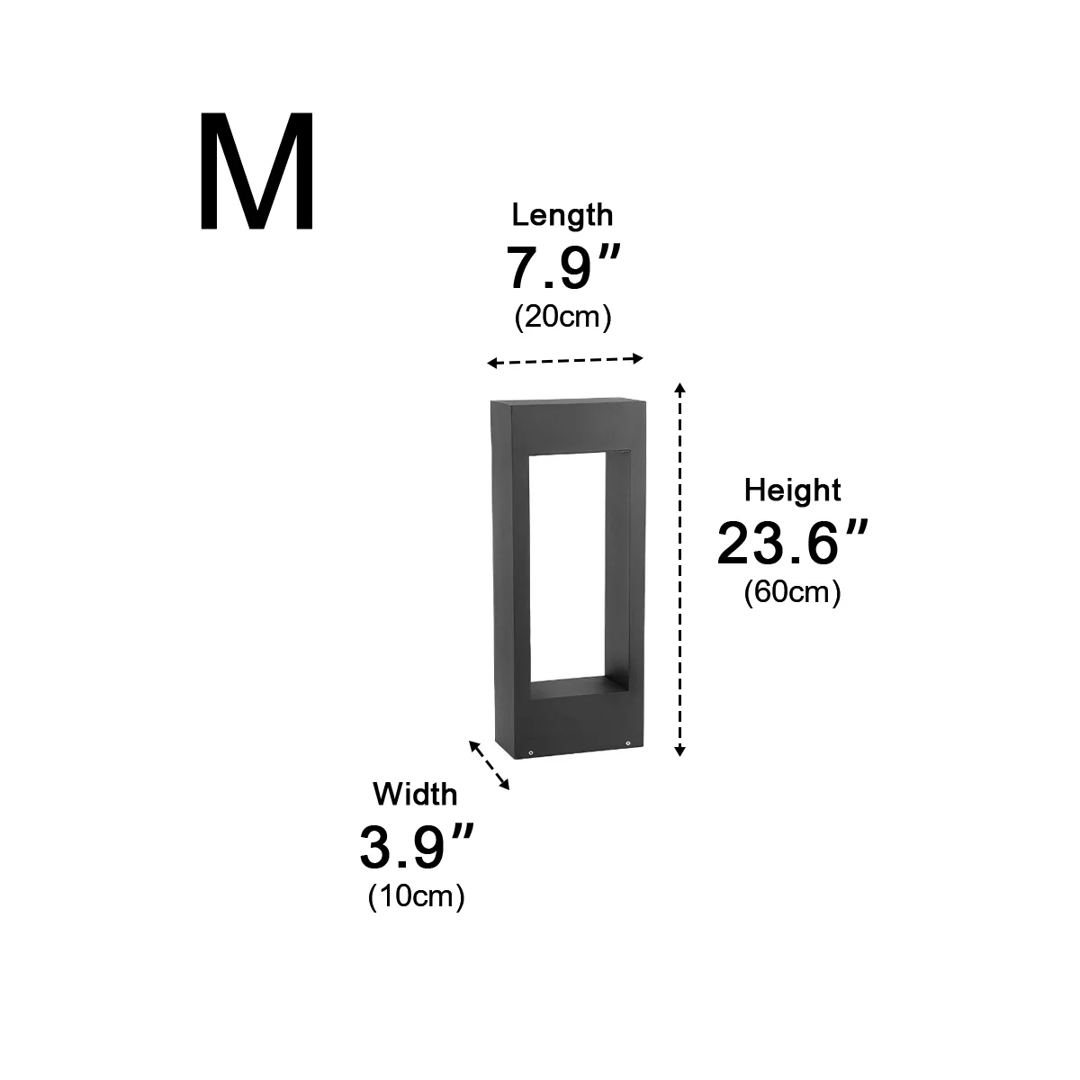 Hollow Square Waterproof LED Black Modern Outdoor Lawn Light Post Lights - Image 8