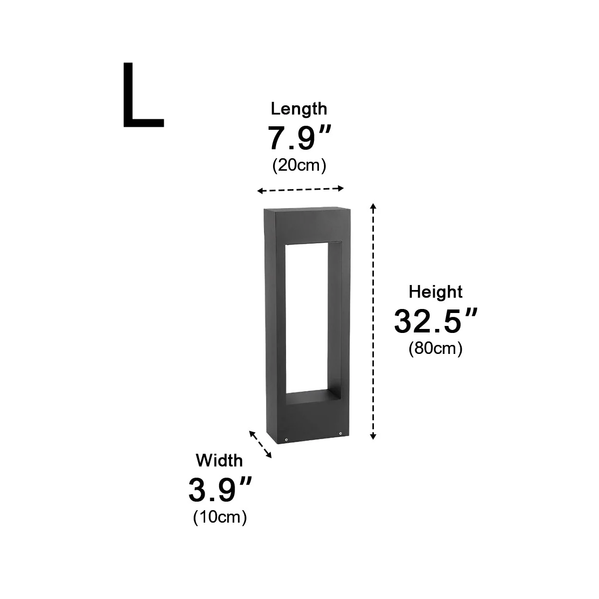 Hollow Square Waterproof LED Black Modern Outdoor Lawn Light Post Lights - Image 9