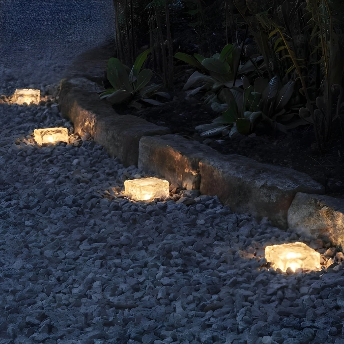 Square Creative Ice Brick LED Waterproof Smart Solar Outdoor Lawn Lights - Image 3
