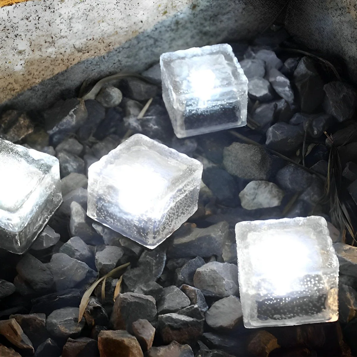 Square Creative Ice Brick LED Waterproof Smart Solar Outdoor Lawn Lights - Image 5