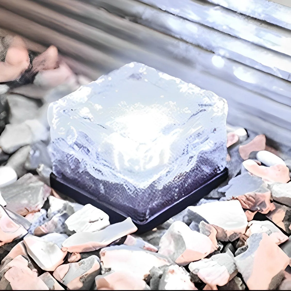 Square Creative Ice Brick LED Waterproof Smart Solar Outdoor Lawn Lights - Image 8