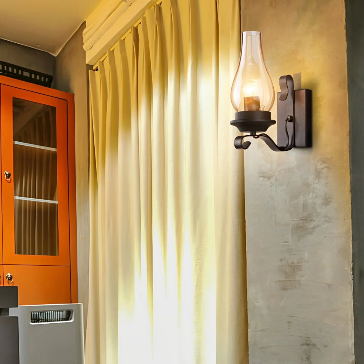 Indoor Industrial LED Kerosene Oil Lamp Wall Sconces - Image 4