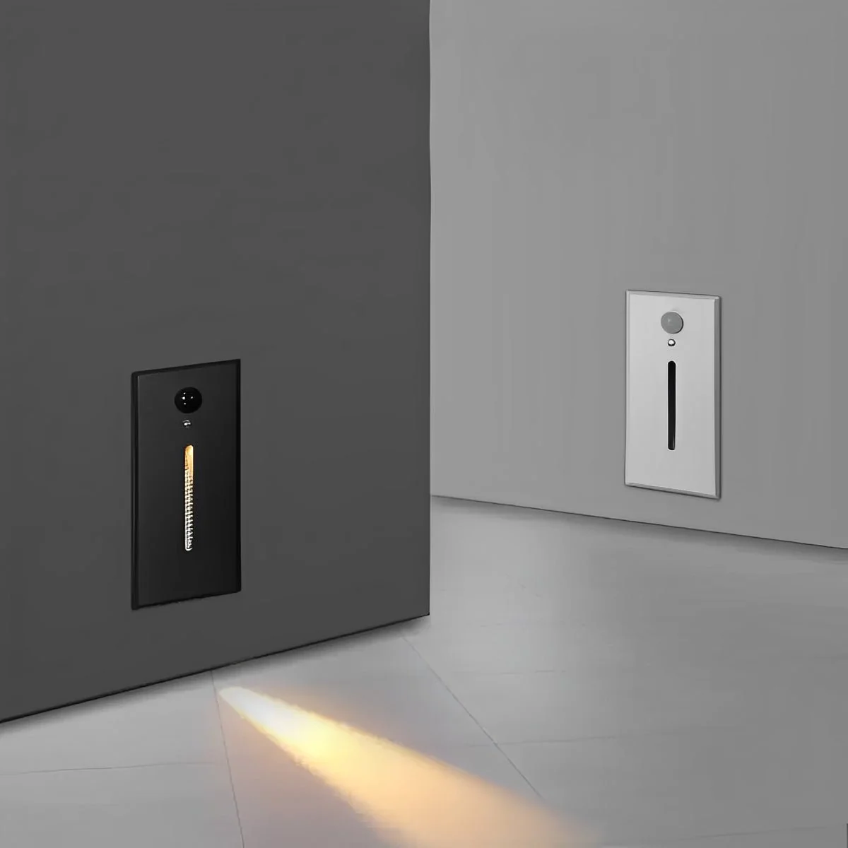 Indoor Minimalist Motion Sensor LED Recessed Stairway Wall Light - Image 3