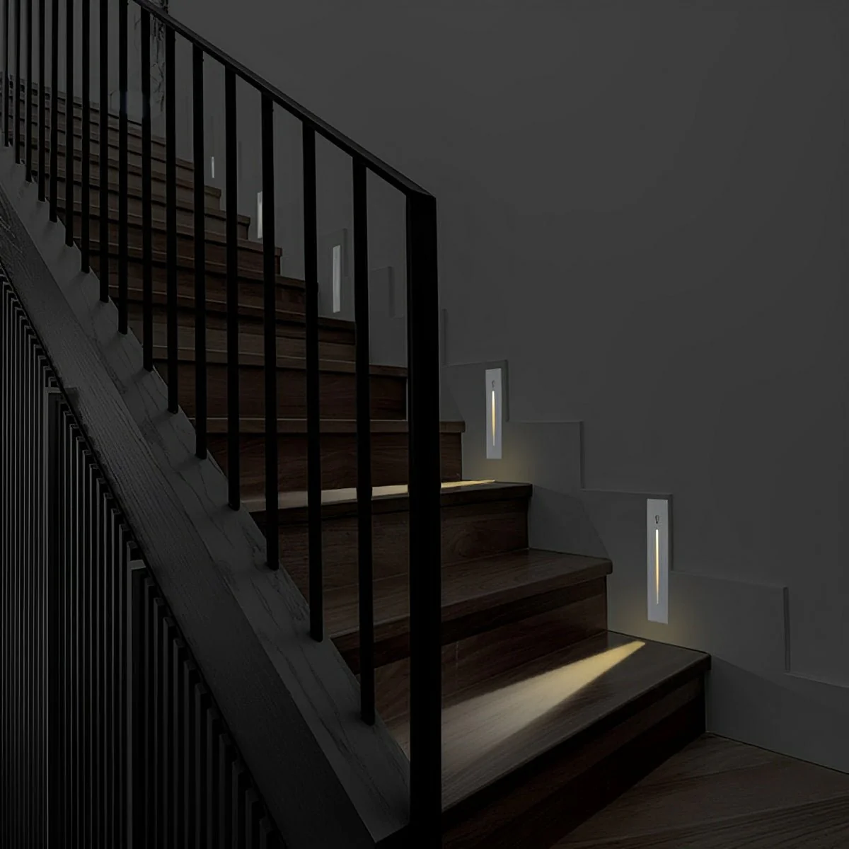 Indoor Minimalist Motion Sensor LED Recessed Stairway Wall Lights - Image 8