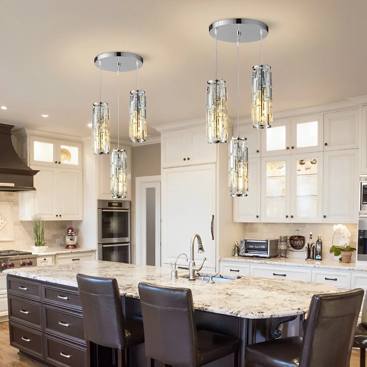 Creative Iron Crystal Glass Chandelier Pendant Lights Ceiling Lamp - Image 12