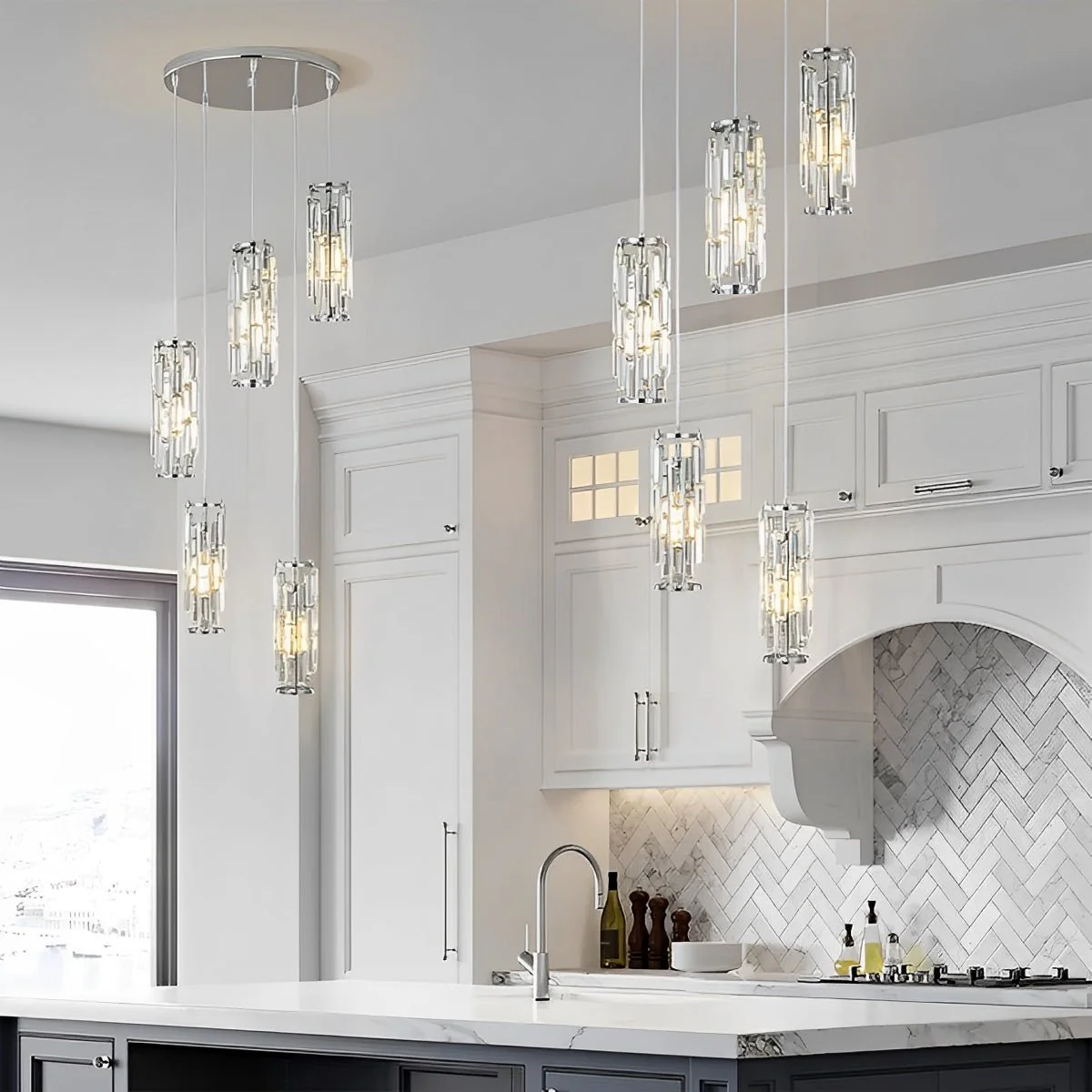 Creative Iron Crystal Glass Chandelier Pendant Lights Ceiling Lamp - Image 13