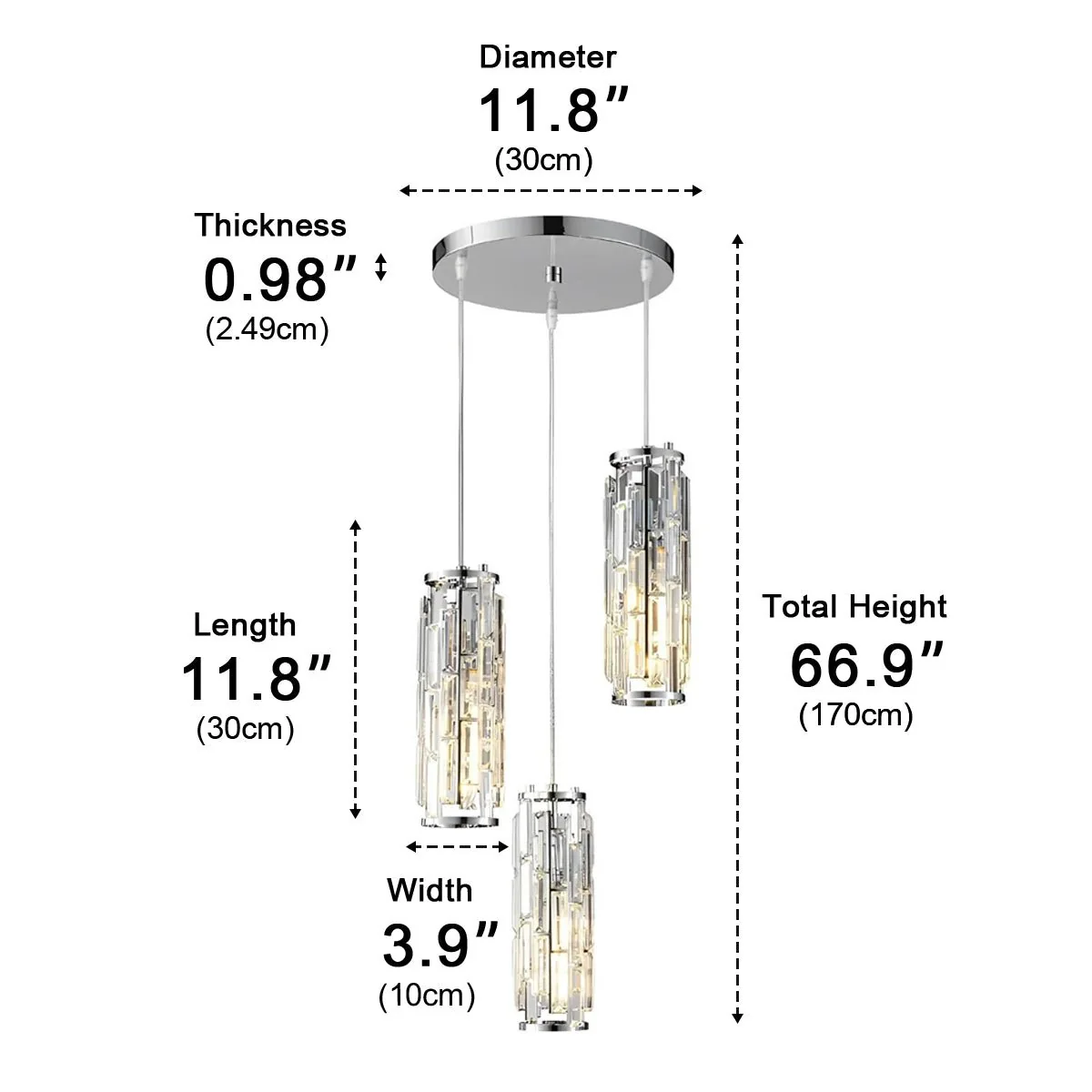 Creative Iron Crystal Glass Chandelier Pendant Lights Ceiling Lamp - Image 15