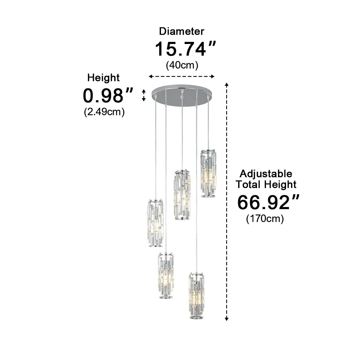 Creative Iron Crystal Glass Chandelier Pendant Lights Ceiling Lamp - Image 16