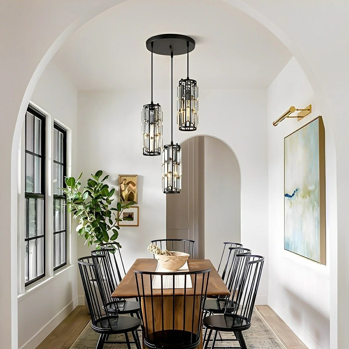 Creative Iron Crystal Glass Chandelier Pendant Lights Ceiling Lamp - Image 3