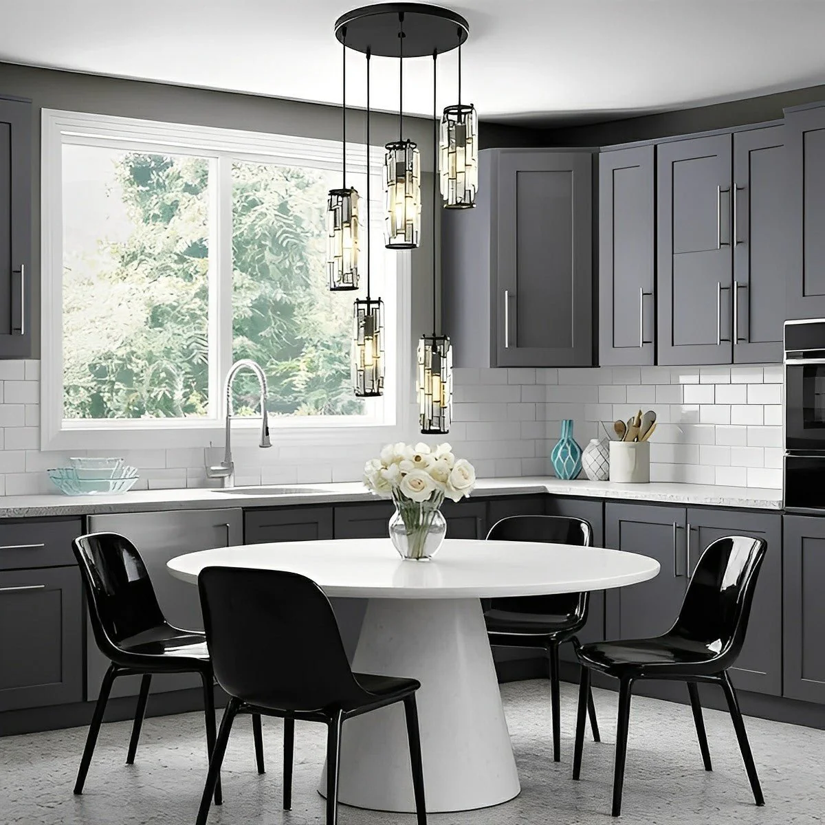 Creative Iron Crystal Glass Chandelier Pendant Lights Ceiling Lamp - Image 4