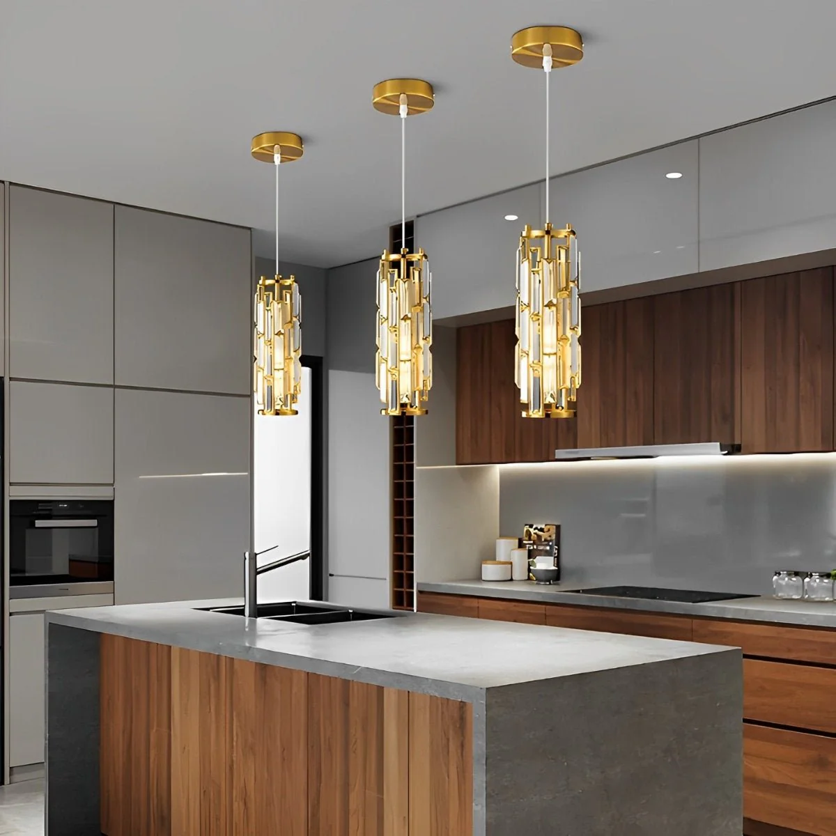 Creative Iron Crystal Glass Chandelier Pendant Lights Ceiling Lamp - Image 7