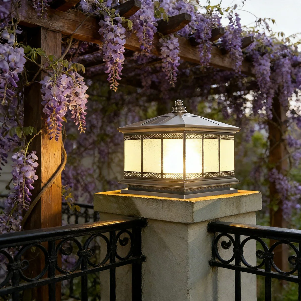 Vintage Intelligent Waterproof Retro Fence Post Caps Lights - Image 7