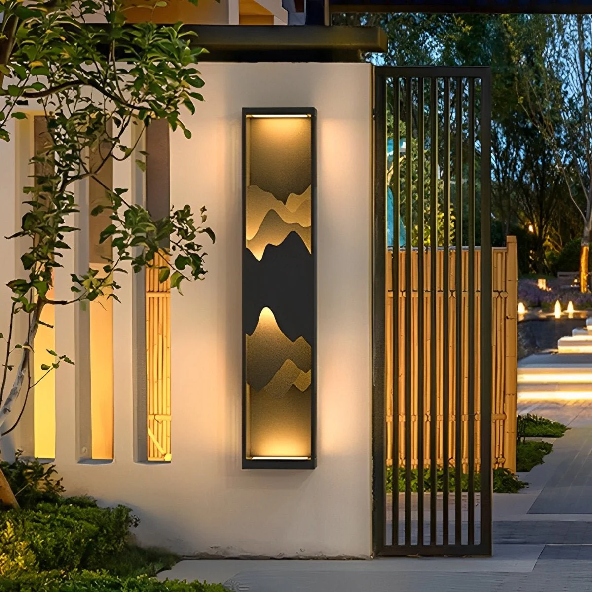 Waterproof Mountain Scenery Led Wall Sconce Garden Wall Light - Image 2
