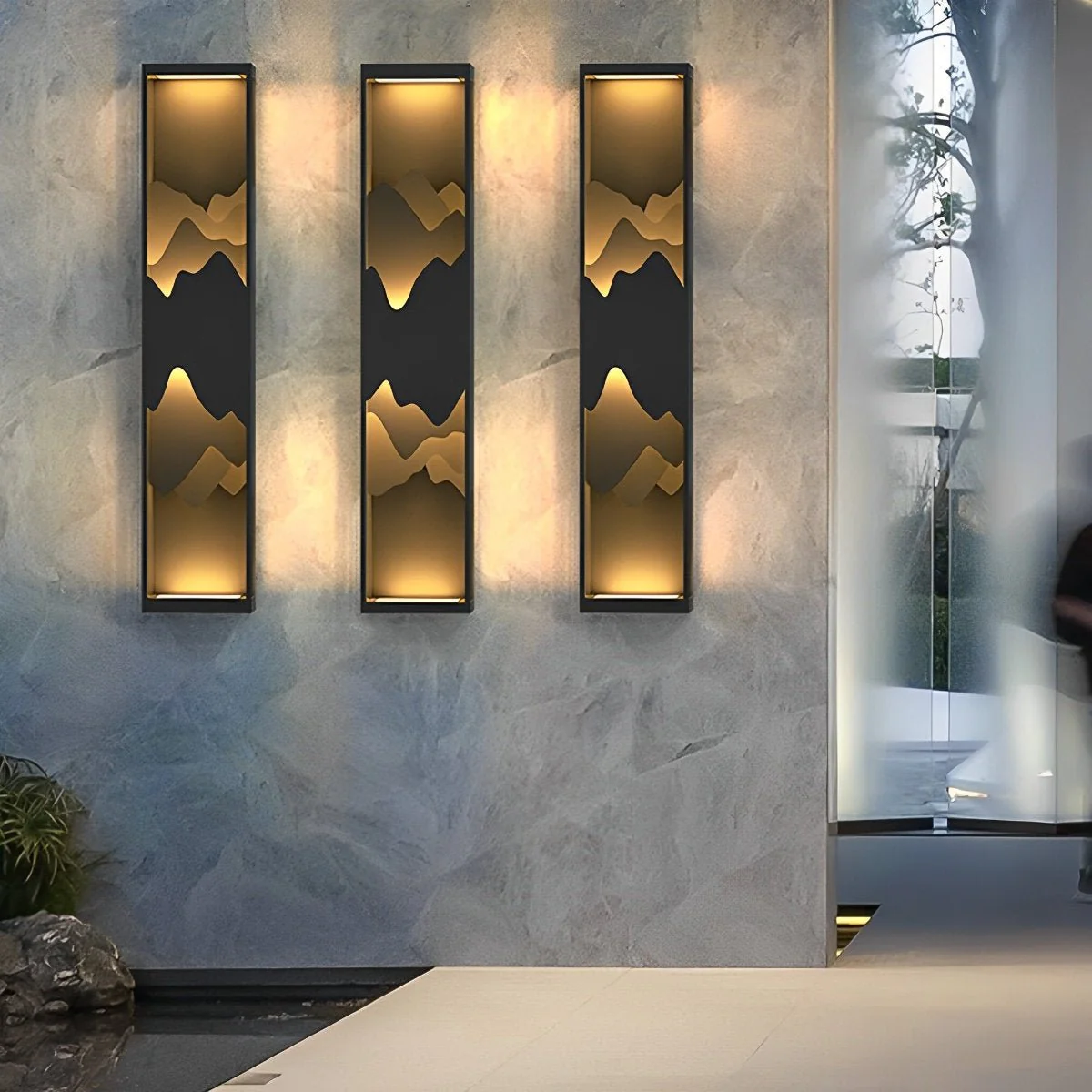 Waterproof Mountain Scenery Led Wall Sconce Garden Wall Light - Image 5