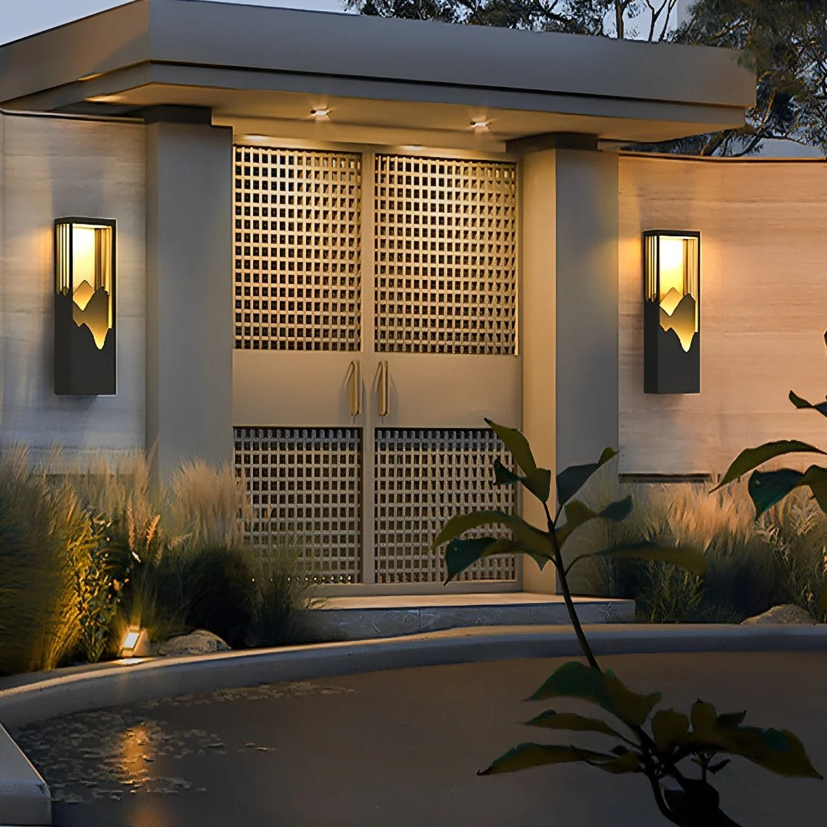 Waterproof Mountain Scenery Led Wall Sconce Garden Wall Light - Image 7