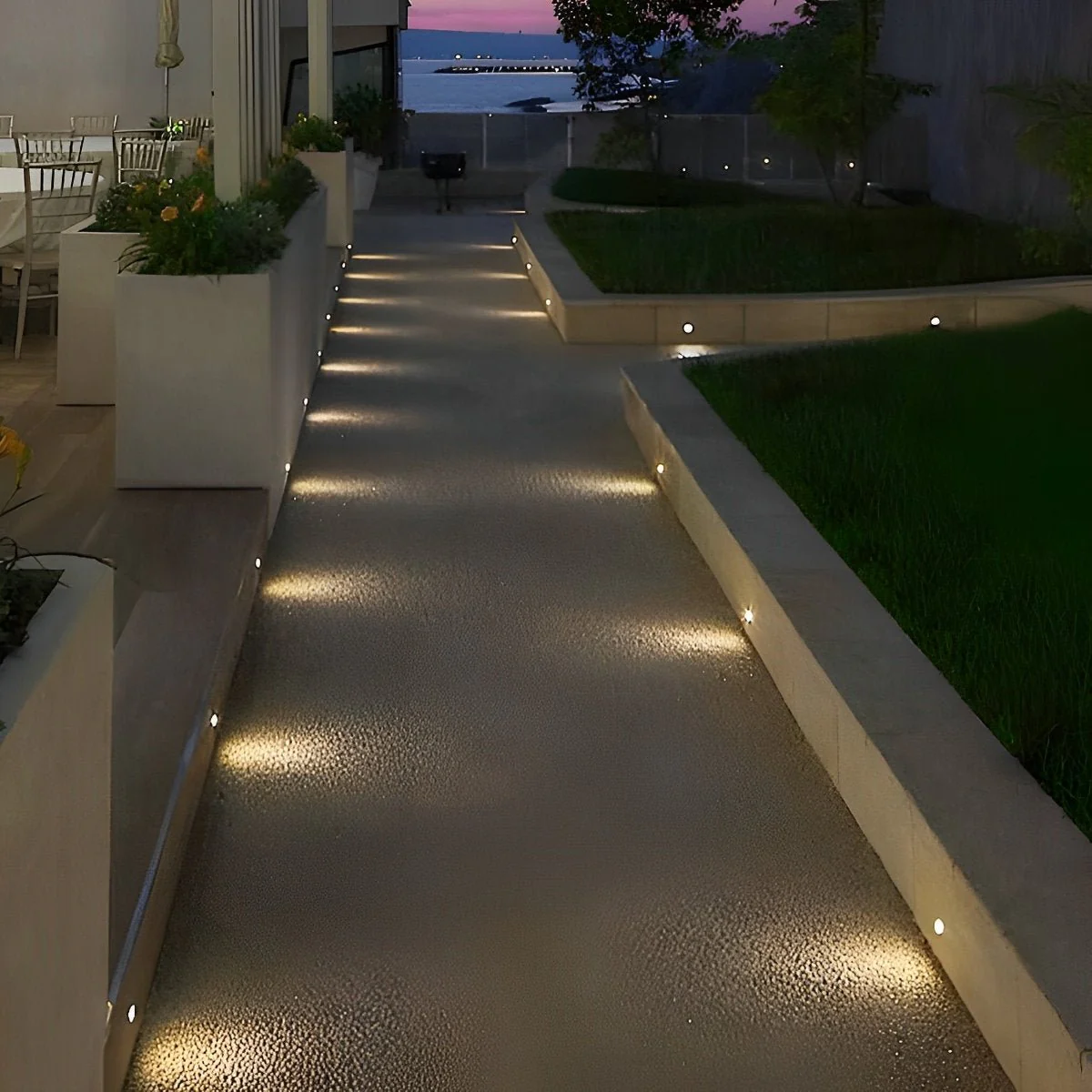 LED Deck Stair Lights Plug In Outdoor Step Lights Recessed In-ground 8 Pcs - Image 3