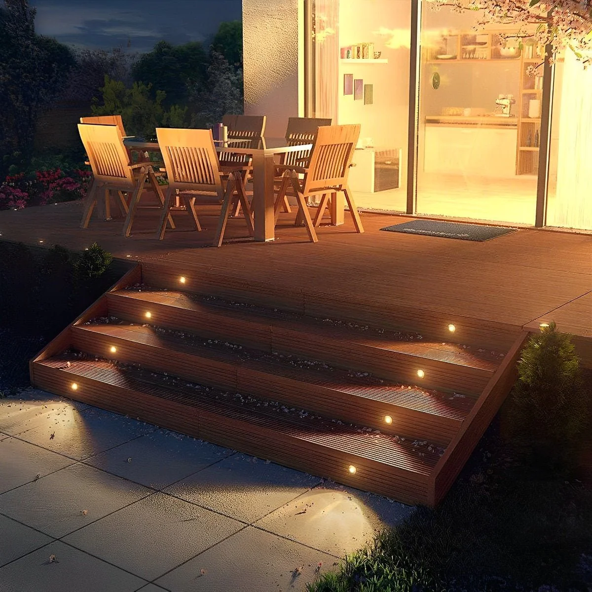 LED Deck Stair Lights Plug In Outdoor Step Lights Recessed In-ground 8 Pcs - Image 4