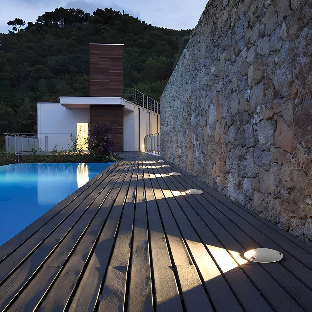 Waterproof Mdern Round LED Outdoor Step Lights Deck Stair Lights - Image 3
