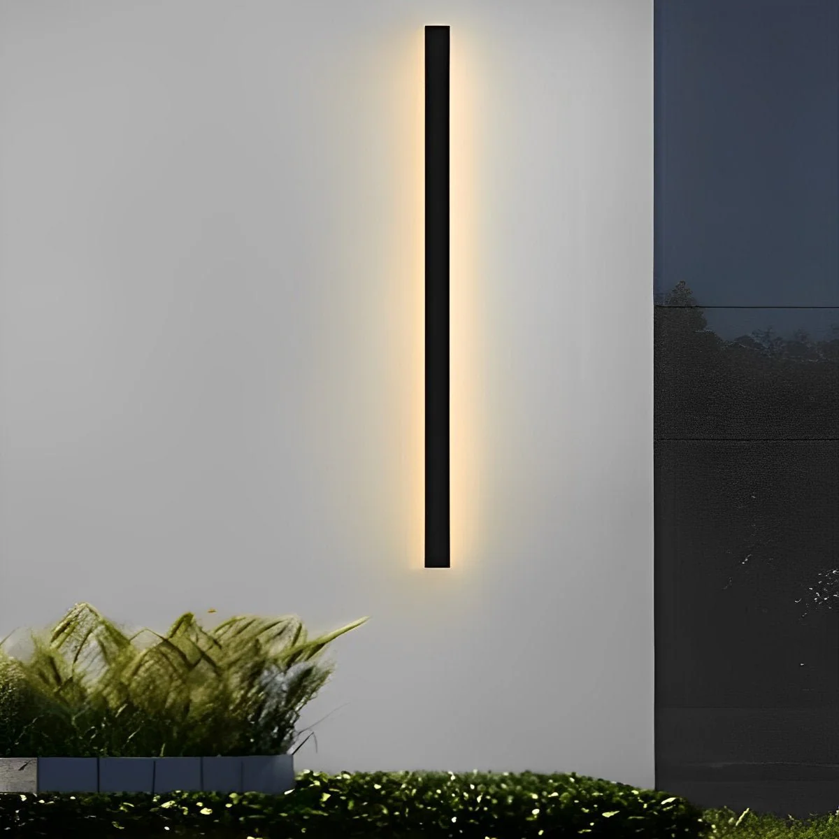 Minimalist Long Strip LED Waterproof Black Modern Solar Wall Light - Image 6