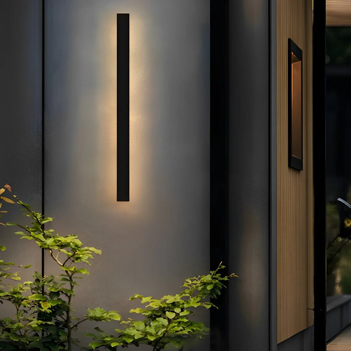 Minimalist Long Strip LED Waterproof Black Modern Solar Wall Light - Image 7