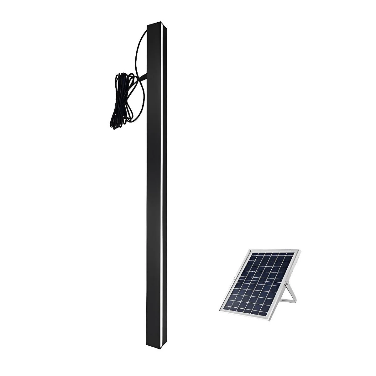 Minimalist Long Strip LED Waterproof Black Modern Solar Wall Light - Image 8