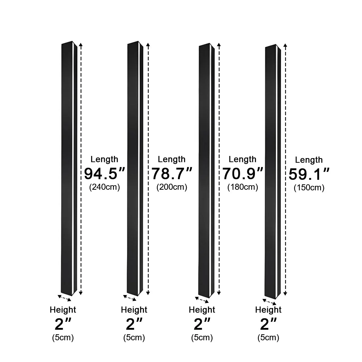 Minimalist Long Strip LED Waterproof Black Modern Solar Wall Light - Image 9