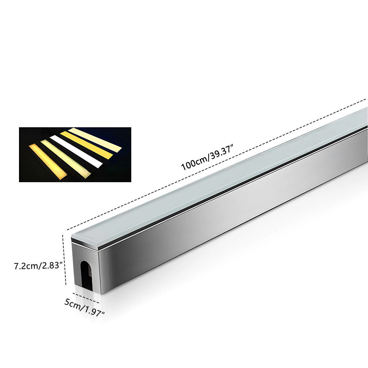 Low Voltage Waterproof Outdoor In Ground LED Strip Lights 39.37'' Stainless Steel - Image 15