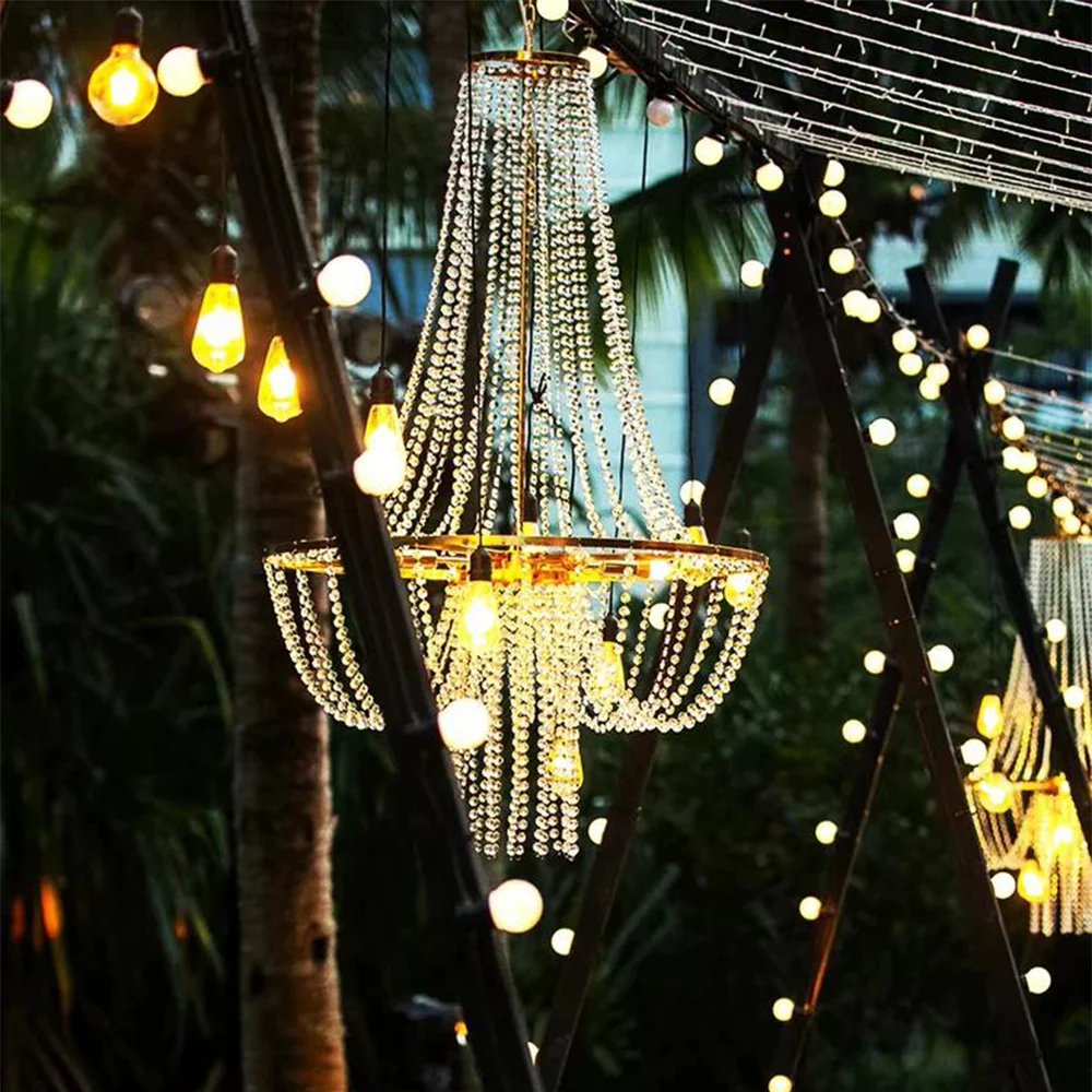 Set of 4 Luxury Waterproof Outdoor Wedding Crystal Chandeliers - Image 22