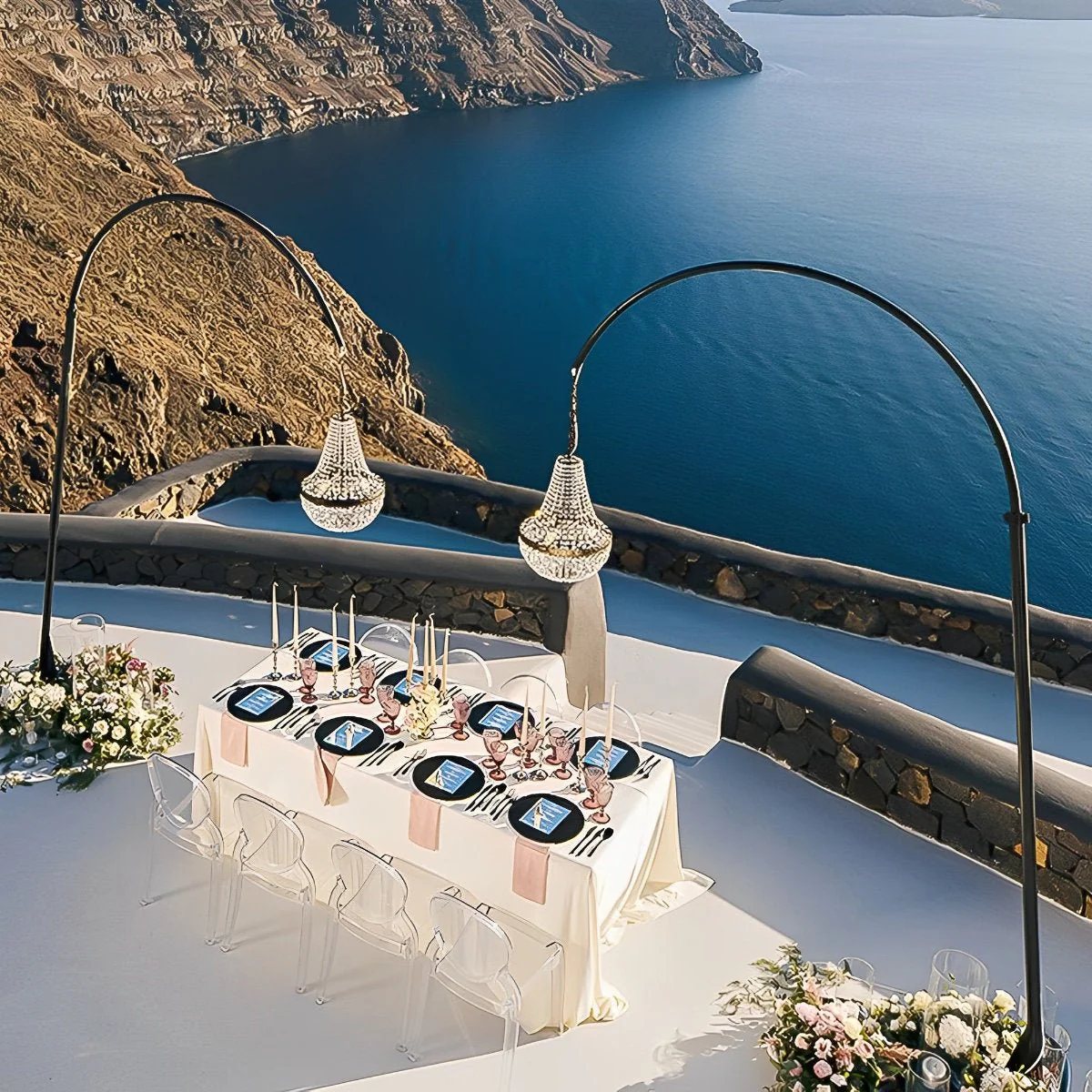 Set of 4 Luxury Waterproof Outdoor Wedding Crystal Chandeliers - Image 6